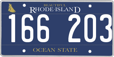 RI license plate 166203