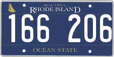 RI license plate 166206