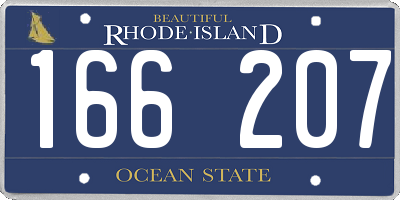 RI license plate 166207