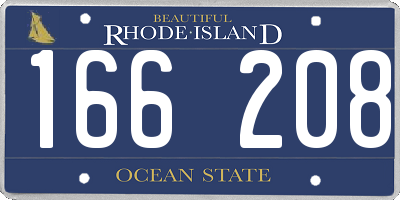 RI license plate 166208