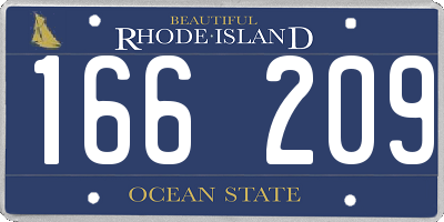 RI license plate 166209