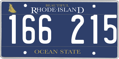 RI license plate 166215