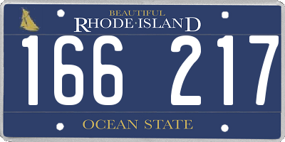 RI license plate 166217