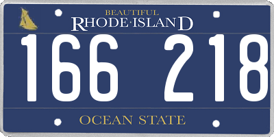 RI license plate 166218