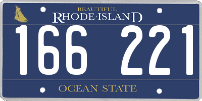 RI license plate 166221
