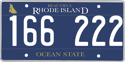 RI license plate 166222