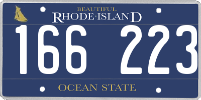 RI license plate 166223