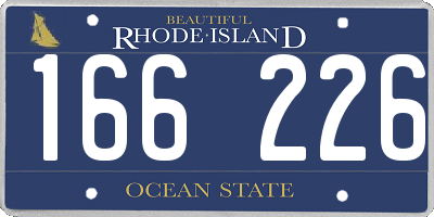 RI license plate 166226