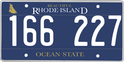 RI license plate 166227