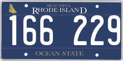 RI license plate 166229