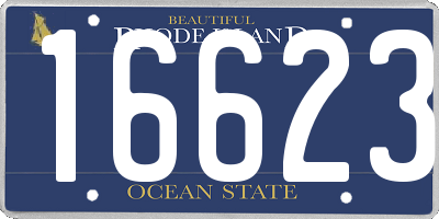 RI license plate 16623