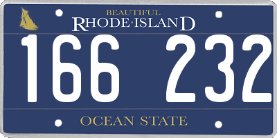 RI license plate 166232
