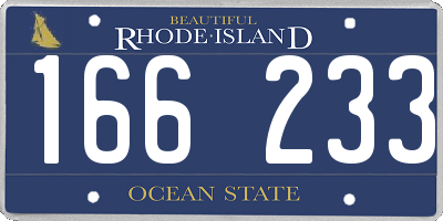 RI license plate 166233