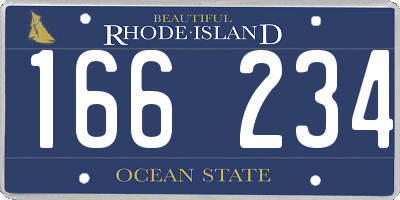 RI license plate 166234
