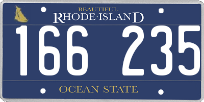 RI license plate 166235