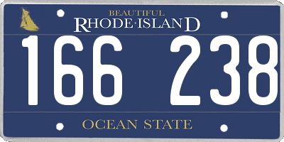RI license plate 166238