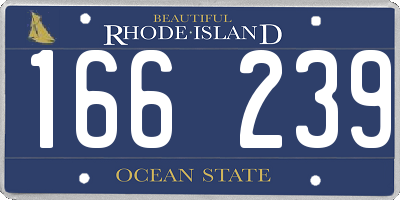 RI license plate 166239