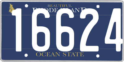 RI license plate 16624