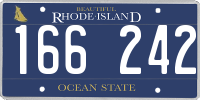 RI license plate 166242