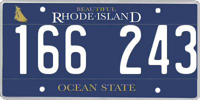 RI license plate 166243