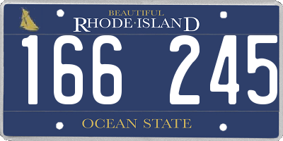 RI license plate 166245