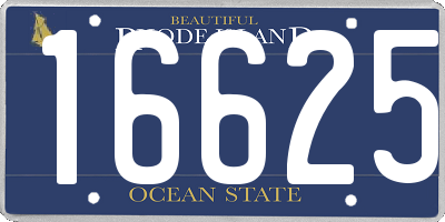 RI license plate 16625