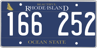 RI license plate 166252
