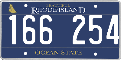 RI license plate 166254