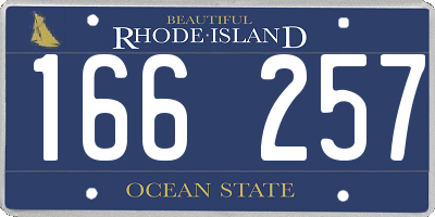 RI license plate 166257