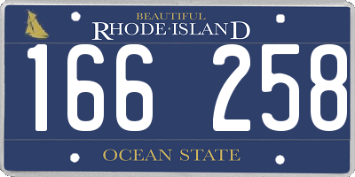 RI license plate 166258