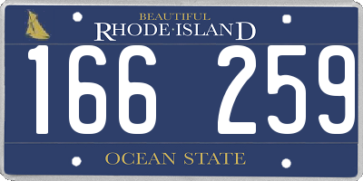 RI license plate 166259