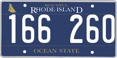RI license plate 166260