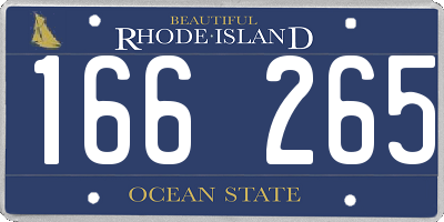 RI license plate 166265
