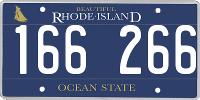 RI license plate 166266