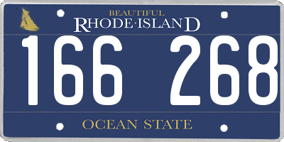RI license plate 166268
