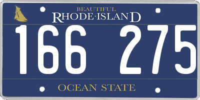 RI license plate 166275