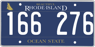 RI license plate 166276