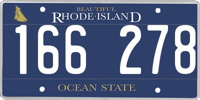 RI license plate 166278