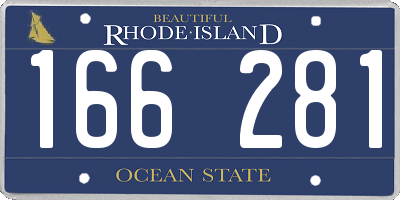 RI license plate 166281