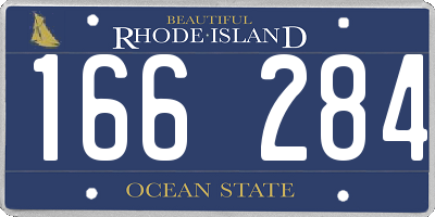 RI license plate 166284