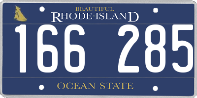RI license plate 166285