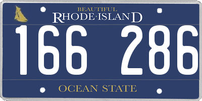 RI license plate 166286