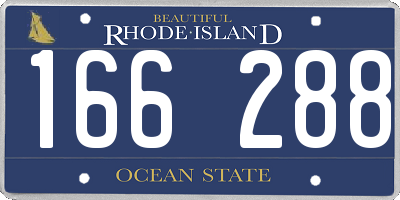 RI license plate 166288