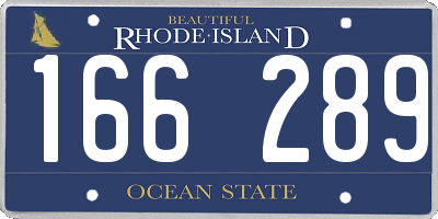 RI license plate 166289