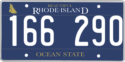 RI license plate 166290