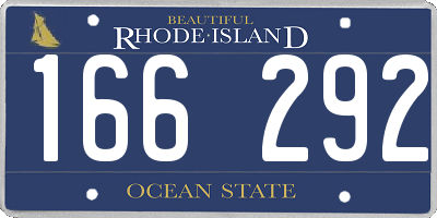 RI license plate 166292