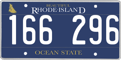 RI license plate 166296