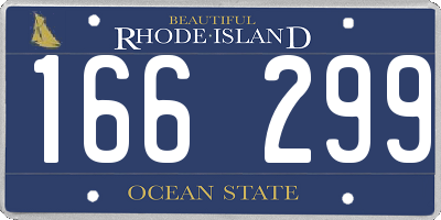 RI license plate 166299