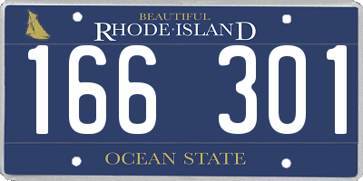 RI license plate 166301