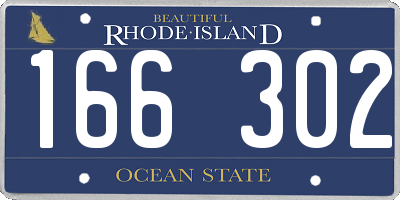 RI license plate 166302